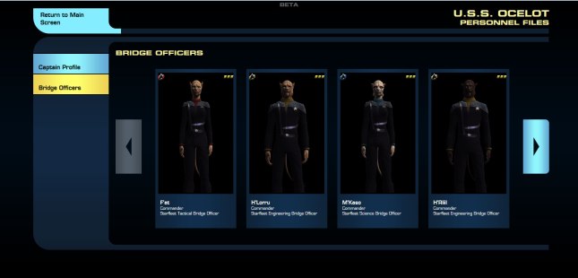 You can even examine the bridge crew, clicking on each member for more information.